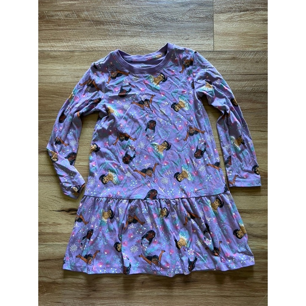Disney Encanto Dress Girls Size S 6-6X Purple Long Sleeve Character Print 1591